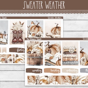 Chandail imprimable : météo hebdomadaire | Planificateur heureux | Hebdomadaire d'automne | Citrouilles | Stickers agenda imprimables | Imprimable hebdomadaire | Imprimables d'automne