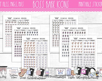 Boss Babe Icons | Shop Owner | Icons | Planner Icons | Printable Planner Stickers | Planner Printables | Cut Files | Functional | Boss Babe