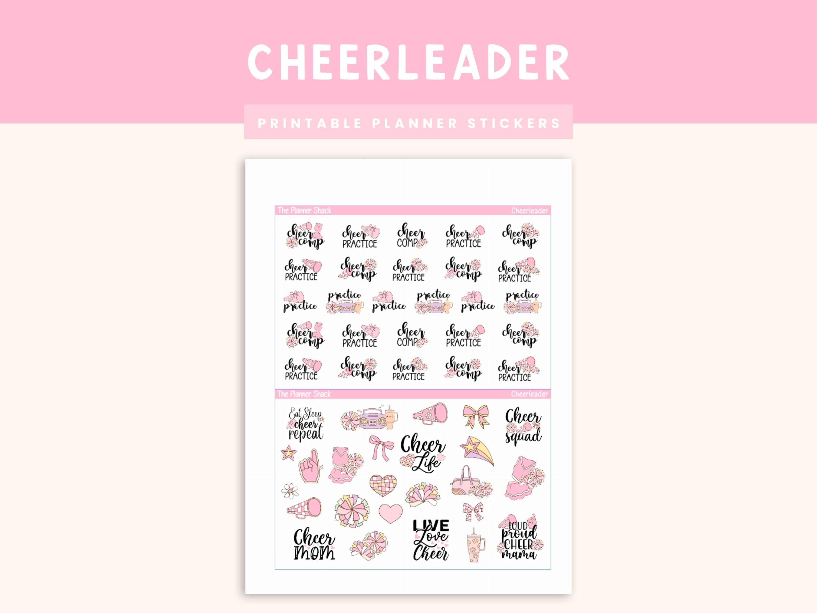 Printable Cheerleader Stickers | Cheer Practice | Cheer Comp ...