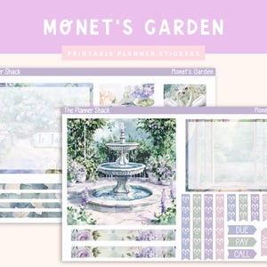 Printable Happy Planner DASHBOARD Weekly | Happy Planner | Monet&#39;s Garden | Spring | Spring Weekly | Printable Planner Stickers | Florals
