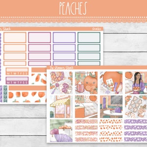 Printable Hobonichi COUSIN Weekly | Peaches | Spring | Printable Planner Stickers | Hobonichi Cousin | Weekly | Hobonichi Printables