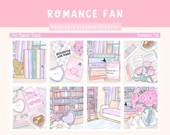 Printable Romance Fan Weekly | Erin Condren | Vertical Weekly | Romance Books Weekly | Printable Planner Stickers | Weekly | Book Lover