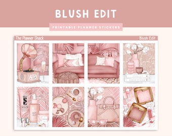 Printable Blush Edit Weekly | Erin Condren | Vertical Weekly | Anytime Weekly | Fashion | Weekly | Printable Stickers | Beauty