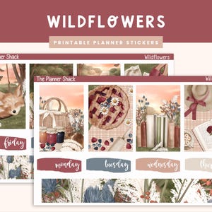 Printable Wildblumen Weekly | Happy Planner | Wildblumen | Sommer | Herbst | Wöchentlich | Druckbare Planer Aufkleber | Wöchentlich | Blumenmuster