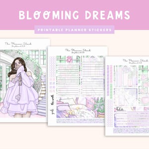 Blooming Dreams Dashboard Pages | Notes Pages | Erin Condren | 7 x 9&quot; Planners | Printable Planner Stickers | Spring | Summer | Floral