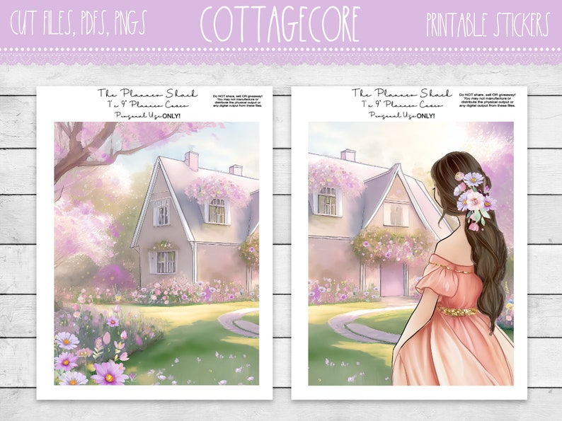 Cottagecore Planner Covers Erin Condren 7x9 Planner Covers Planner Covers Happy Planner Printable Planner Covers Spring image 1