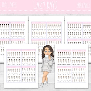 Printable Lazy Days Planner Stickers | Lazy Days | Weekend | Relax | Self Care | Printable Planner Stickers | Printable Stickers