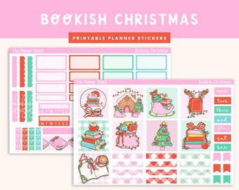 Printable Hobonichi COUSIN Weekly | Bookish Christmas | Christmas Weekly | Printable Planner Stickers | Hobonichi Cousin | Books | Cute