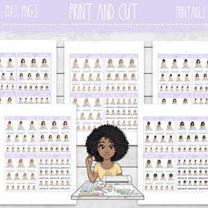 Afdrukbare plannerstickers met print en gesneden | Afdrukken en snijden | Sticker snijden | Planner mode meisjes | Afdrukbare plannerstickers | Afdrukbare items
