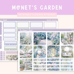 Printable Hobonichi COUSIN Weekly | Monet&#39;s Garden | Spring Weekly | Printable Planner Stickers | Hobonichi Cousin | Floral | Floral Garden