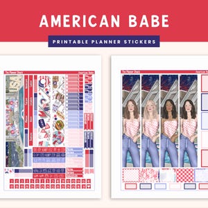 Printable Hobonichi Cousin American Babe Monthly | July Monthly | 4th Of July | Summer | Printable Planner Stickers | Monthly View