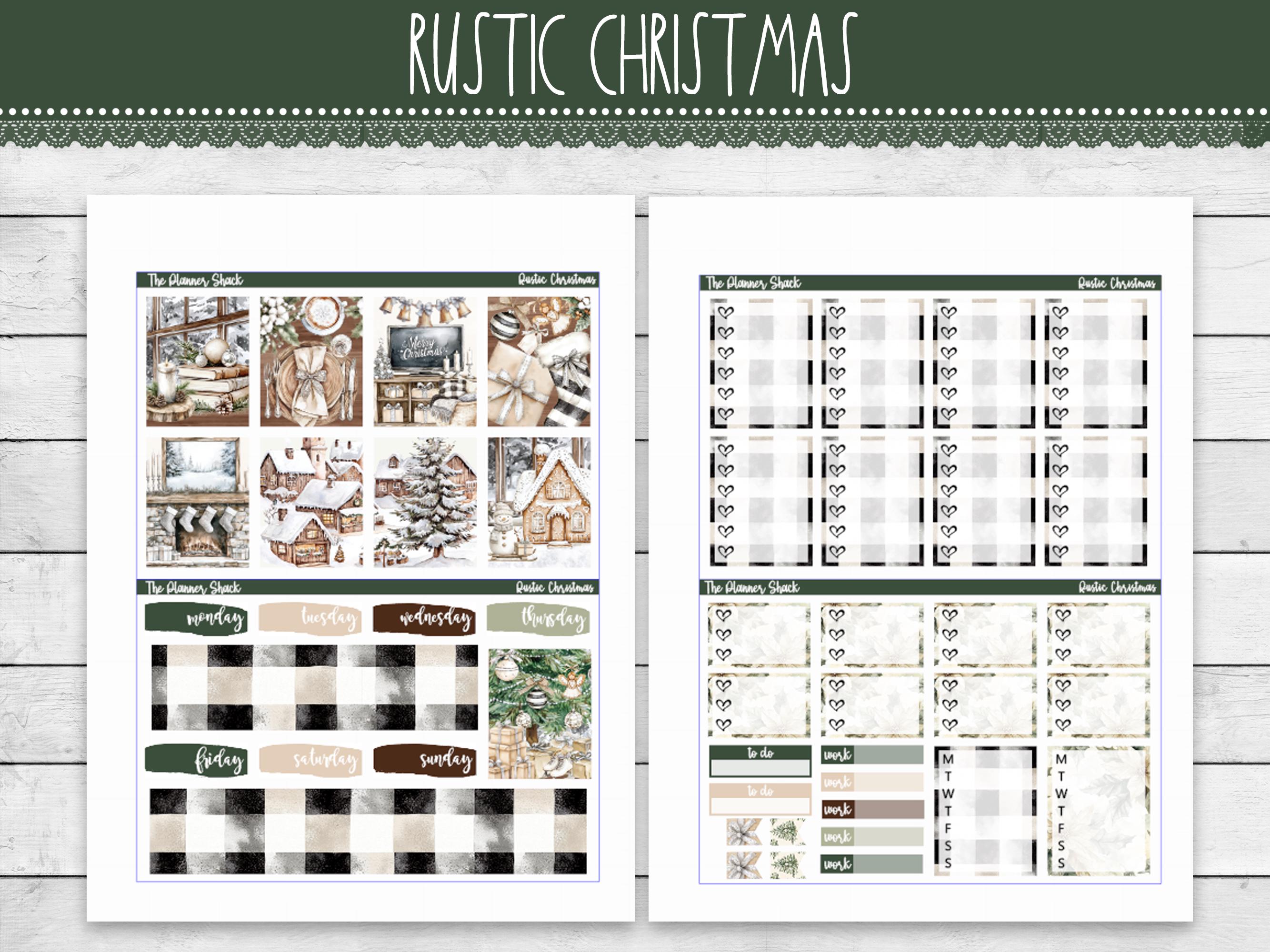 Printable Rustic Christmas Weekly | Erin Condren | Vertical Weekly ...