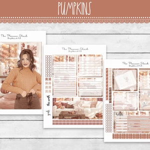 Tableaux de bord duo quotidiens A5 | Pages de commentaires | Citrouilles | Notes d'automne | Stickers agenda imprimables | Pages de commentaires | Autocollants imprimables
