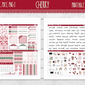 Cherry Vertical Planner Erin Condren Printable Planner Stickers Planner ...