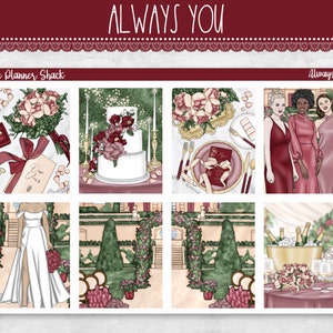 Siempre tú imprimible semanalmente / Erin Condren / Semanal vertical / Día de la boda / Pegatinas imprimibles para planificador / Aniversario / Imprimible semanal