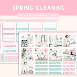 Hobonichi Cousin Weekly para impressão | Limpeza de primavera | Limpeza de primavera semanal | Adesivos de planejador para impressão | Hobonichi Cousin | Semanal