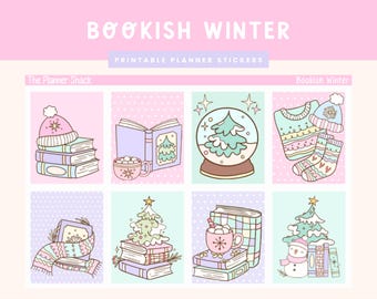 Printable Bookish Winter Weekly | Erin Condren | Vertical Weekly | Bookish Weekly | Girls night | Winter | Cute Winter | Book Lovers | Books