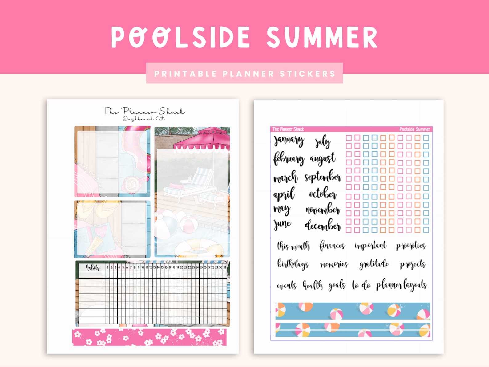 Pool Side Notes.notebook Poolside Summer Dashboard | Notes Pages | Erin Condren | 7 X 9 ...