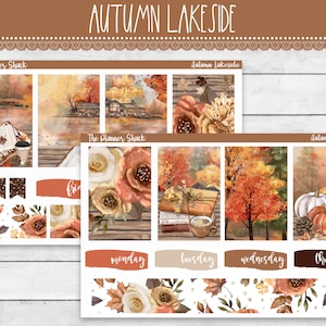 Hebdomadaire d'automne au bord du lac imprimable | Planificateur heureux | Hebdomadaire d'automne | Automne | Stickers agenda imprimables | Imprimable hebdomadaire | Impression d'été