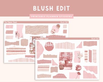 Printable Blush Edit Journaling Weekly | Jouraling Printables | Journaling Stickers | Beauty | Fashion | Journaling Stickers