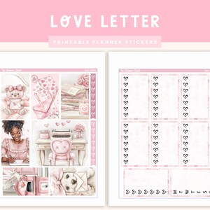 Big Happy Planer Printable Liebesbrief Wochenplaner | Geburtstagsplaner | Valentinstag wöchentlich | Druckbare Planer Aufkleber | Valentinstag
