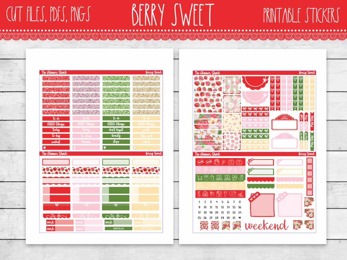 Printable Berry Sweet Weekly Happy Planner Berry Sweet - Etsy
