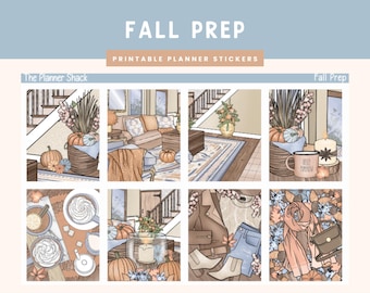 Printable Fall Prep Weekly | Erin Condren | Vertical Weekly | Fall | Fall Weekly | Cozy Fall | Weekly | Printable Stickers