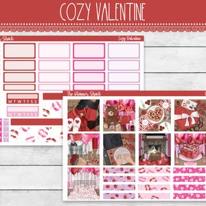 Hobonichi Cousin Weekly para impressão | Dia dos Namorados aconchegante | Dia dos Namorados semanal | Adesivos para planejador para impressão | Hobonichi Cousin | Semanal | Amor