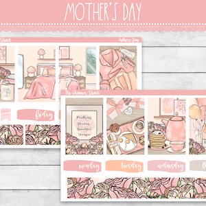 Printable Mother's Day Weekly | Happy Planner | Breakfast In Bed Weekly | Printable Planner Stickers | Weekly Printable | Mothers Day Weekly