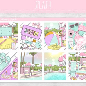 Printable Splash Weekly | Erin Condren | Splash | Summer | Poolside | Printable Planner Stickers | Printable Stickers | Weekly Printable