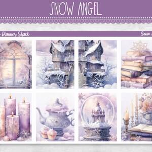 Pegatinas imprimibles de ángel de nieve semanal / Erin Condren / Pegatinas verticales semanales / Invierno / Pegatinas imprimibles de planificador / Pegatinas imprimibles