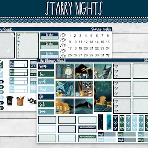 Printable Hobonichi WEEKS Weekly | Starry Nights | Stargazing | Printable Planner Stickers | Hobonichi Weeks Printable | Weekly