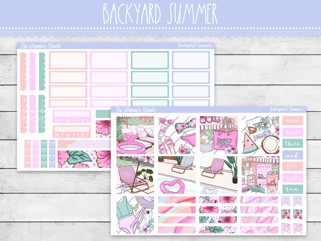 Printable Hobonichi COUSIN Weekly | Backyard Summer | Summer | Pool ...