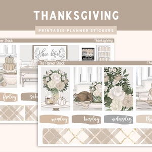 Printable Thanksgiving Weekly | Happy Planner | Erntedank | Herbst | Herbst Wochenübersicht | Druckbare Planer Aufkleber | Wöchentlich | Schenk Danke