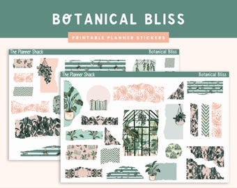 Printable Botanical Bliss Journaling Weekly | Jouraling Printables | Journaling Stickers | Plants | Plant Lover | Journaling Stickers