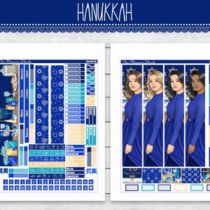 Imprimable Cousin Hobonichi Hanoucca mensuel | Affichage mensuel | Hanoukka | Stickers agenda imprimables | Stickers imprimables | Affichage mensuel