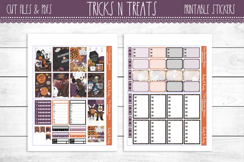 Happy Planner Printable Planner Stickers Planner Printable Trick Or Treat Halloween Tricks N Treats Printable Weekly Cut Files