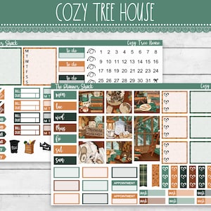 Printable Hobonichi WEEKS Weekly | Cozy Tree House | Fall Weekly | Printable Planner Stickers | Hobonichi Weeks Printable | Weekly Printable