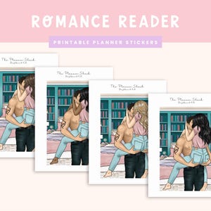 Romance Reader Dashboard | Notes Pages | Erin Condren | 7 x 9" Planners | Printable Planner Stickers | Romance Novels | Book Lover | Books image 2