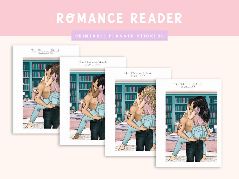Romance Reader Dashboard | Notes Pages | Erin Condren | 7 x 9" Planners | Printable Planner Stickers | Romance Novels | Book Lover | Books image 2