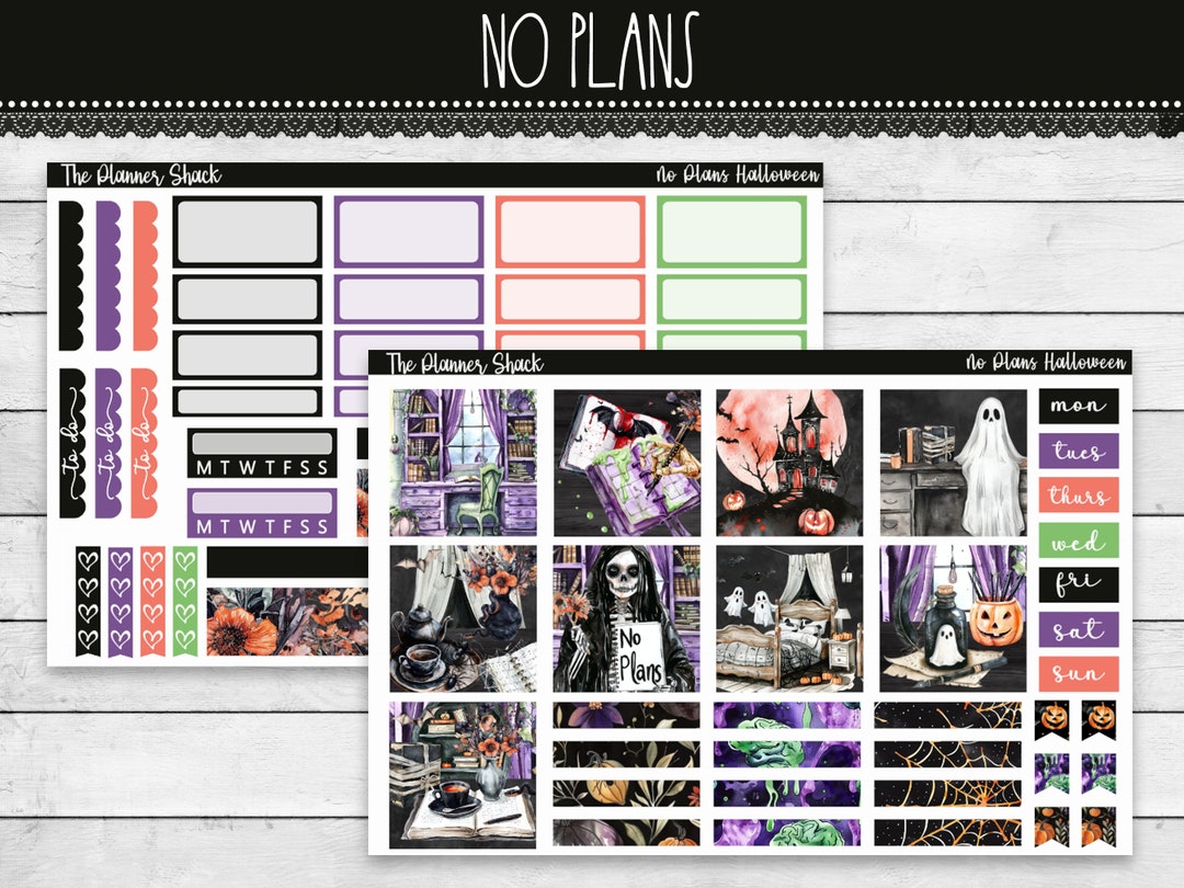 Printable Hobonichi COUSIN Weekly | No Plans Halloween | Halloween ...