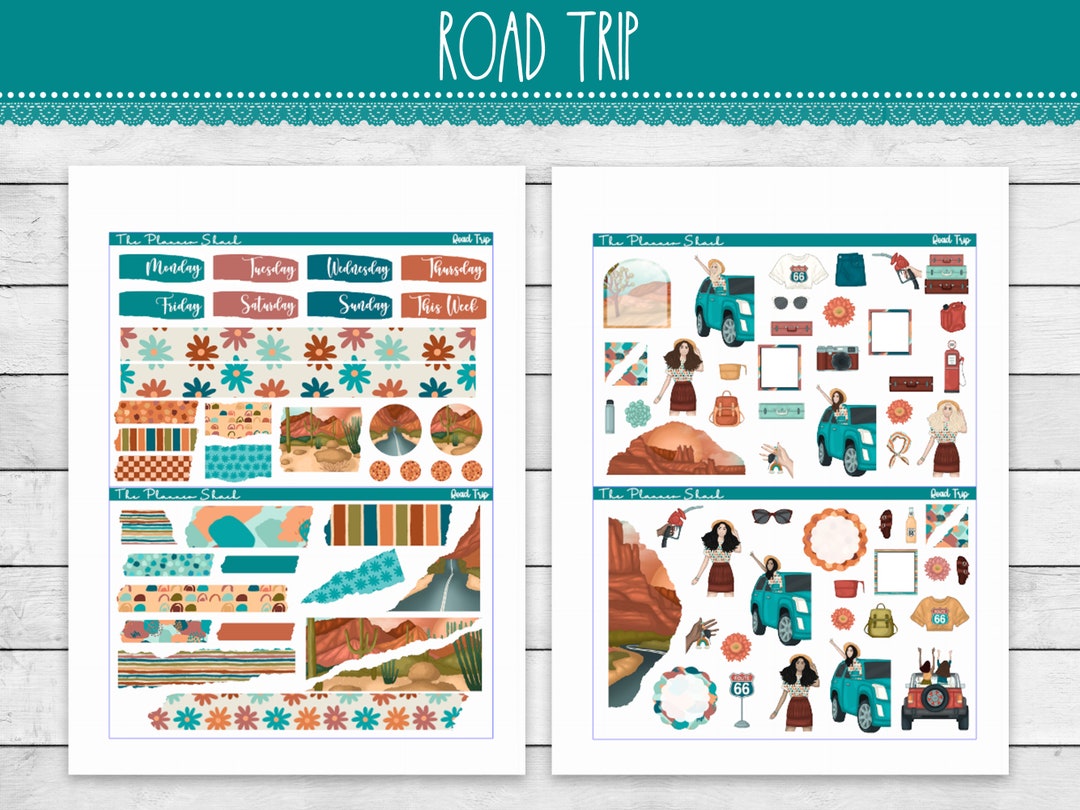 Printable Road Trip Journaling Kit Travel Journaling Stickers Journals ...