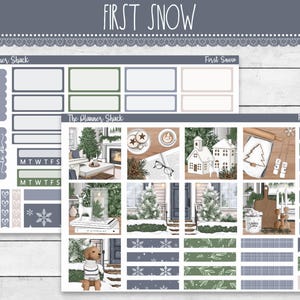 Hobonichi imprimível COUSIN semanal | Primeira neve | Semanal de inverno | Adesivos de planejador imprimíveis | Adesivos imprimíveis | Imprimível semanal | Inverno