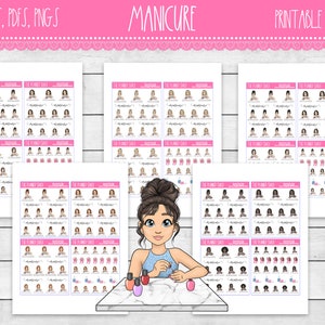 Afdrukbare manicure plannerstickers | Manicure | Nagels | Manicure | Mode meisjes | Afdrukbare plannerstickers | Afdrukbare stickers