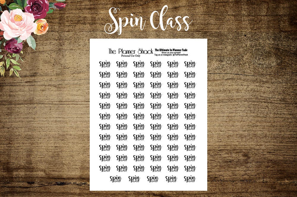 spin class printable planner