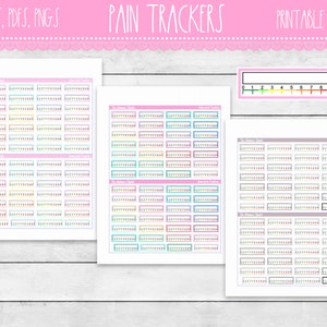 AFDRUKBARE pijntrackers | Pijnniveautrackers | Functionele stickers | Erin Condren | Vrolijke planner | Verticale planners | Wekelijkse trackers