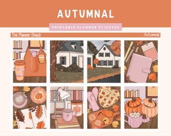 Printable Autumnal Weekly | Erin Condren | Vertical Weekly | Fall | Fall Weekly | Autumn Afternoons | Weekly | Printable Stickers | Cozy