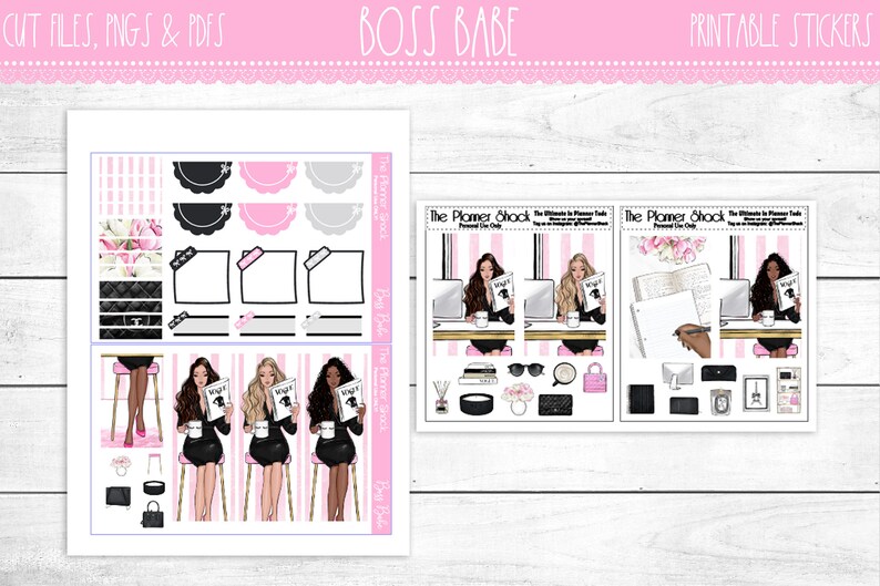 Work Weekly Printable planner printables printable planner stickers Planner Girl Happy Planner Boss Babe Work Fashion