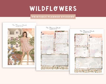 Wildflowers Note Pages | Dashboard | Notes Pages | Erin Condren | 7 x 9" Planners | Printable Planner Stickers | Summer | Fall | Wildflowers