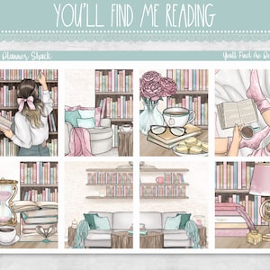 Stampabile Mi troverai a leggere settimanalmente / Erin Condren / Amante dei libri / Adesivi per pianificatori stampabili / Adesivi stampabili / Stampabile settimanale
